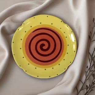 外贸订单陶瓷pfaltzgraff格拉芙手绘餐具家用装饰平盘8寸牛排盘