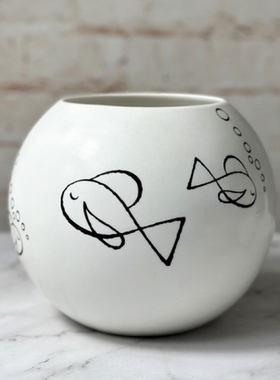 外贸出口尾单陶瓷花瓶kate spade 可爱小鱼设计装饰品桌面摆件