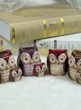 手绘可爱餐具猫头鹰调料瓶
