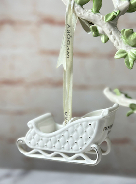 潘多拉陶瓷圣诞挂件摆件雪橇车