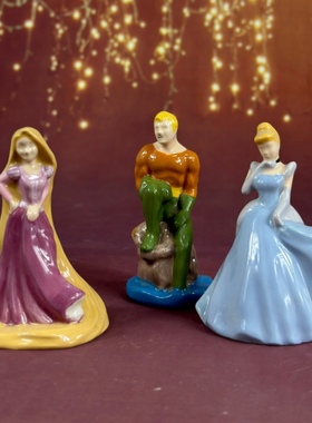 外贸出口陶瓷公主调料罐胡椒粉瓶灰姑娘长发公主半成品摆件