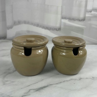瑕疵特价 外贸陶瓷日式复古小号盐罐糖罐调料罐家居厨房