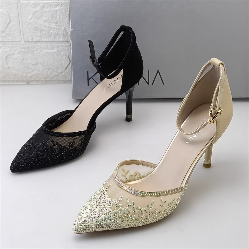 品牌撤柜浅口单鞋细跟尖头