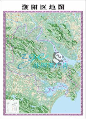 汕头市潮阳区地图交通河流水系卫星旅游地形政区高清电子版定制
