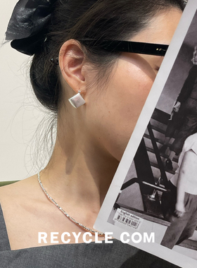 RECYCLE / 哑光方形耳环 质感金属ins风几何设计个性气质百搭耳钉
