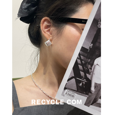 RECYCLE质感哑光方形耳环