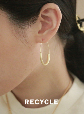 RECYCLE / 不简约耳圈 复古港风高级磨砂哑光气质精致圆形ins设计