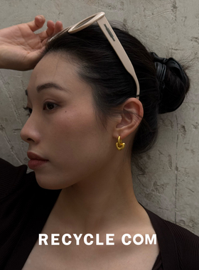 RECYCLE / 爱心耳扣 简约法式复古金色耳环高级少女感ins个性气质