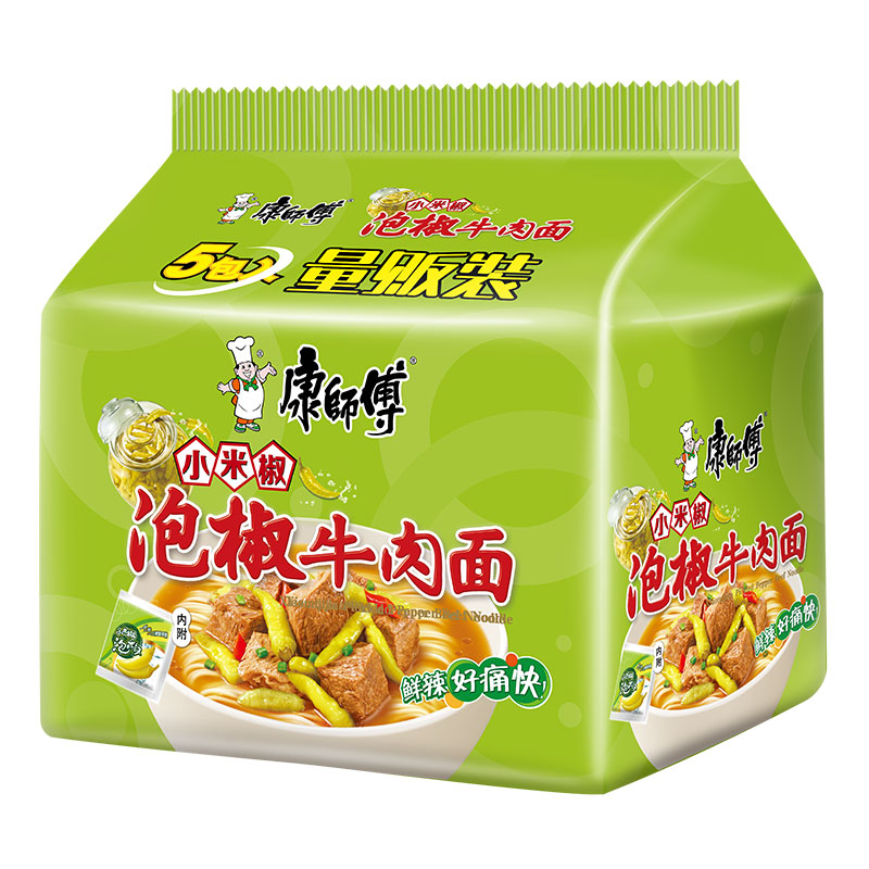 小米袋装五连包即食康师傅方便面