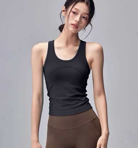 L1138一体式工字运动内衣女防震瑜伽背心外穿健身普拉提巨稳胸垫