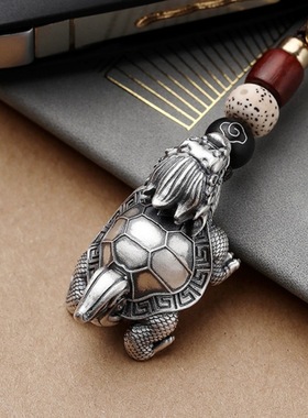 复古实心龙龟玄武霸下吊坠