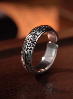 复古青铜器兽体卷纹戒指