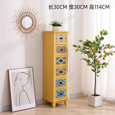 实木窄柜卧室边角柜简欧夹缝收纳柜迷你小户型斗柜储物复古小柜子,住宅家具,斗柜,淘宝优惠券,粉丝福利购,淘宝优惠卷