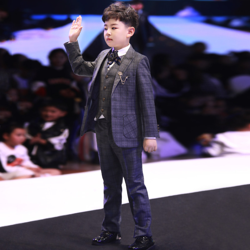 儿童西装套装男2022新款秋冬花童男童礼服走秀主持人小西服演出服