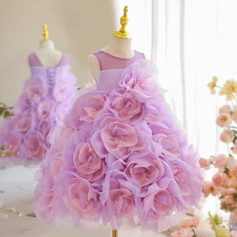 女童礼服2023轻奢气质公主裙洋气主持人钢琴演出服走秀模特短裙