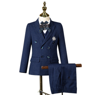 儿童西装套装英伦风主持人花童男童礼服走秀小西服钢琴演出服帅气