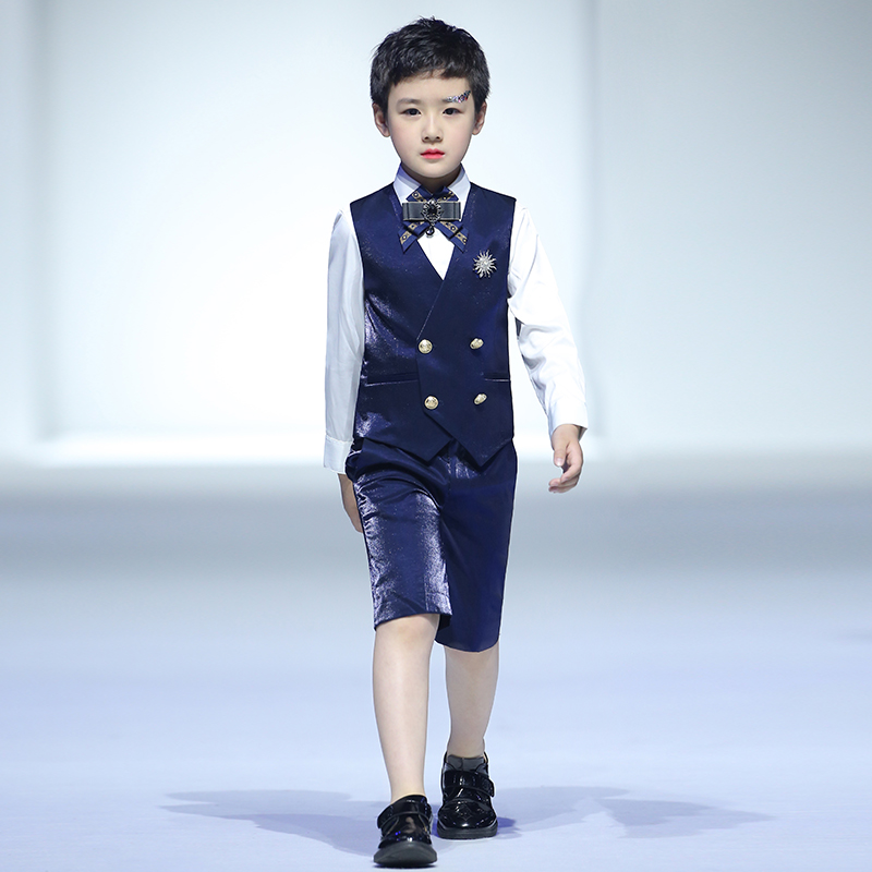 男童礼服马甲2025周岁短袖儿童西装套装花童主持小西服钢琴演出服