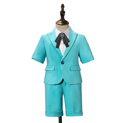 儿童西装蓝色主持人礼服走秀模特
