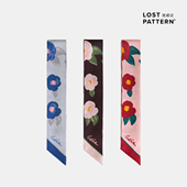 双成记发发世界山茶花斜纹真丝丝巾长条春夏发带女100%桑蚕丝送礼