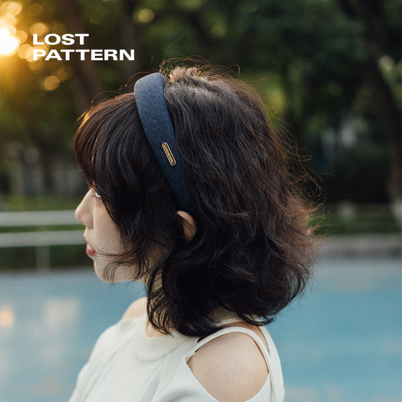 双成记丨复古牛仔发箍休闲百搭精致头饰小众原创设计高颅顶发带