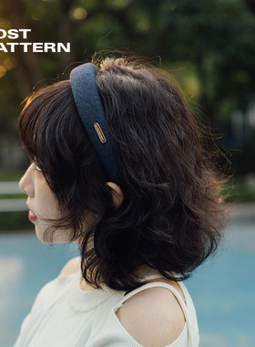 双成记丨复古牛仔发箍休闲百搭精致头饰小众原创设计高颅顶发带