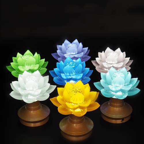 莲花灯充电长明灯纯铜佛前供灯