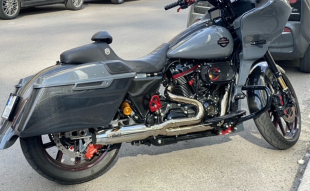 哈雷改装 直筒旅行大道公路滑翔ST Feuling全段2出1性能排气M8短款
