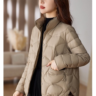 2025年韩版新款时尚轻薄羽绒服女短款立领显瘦宽松小个子保暖外套