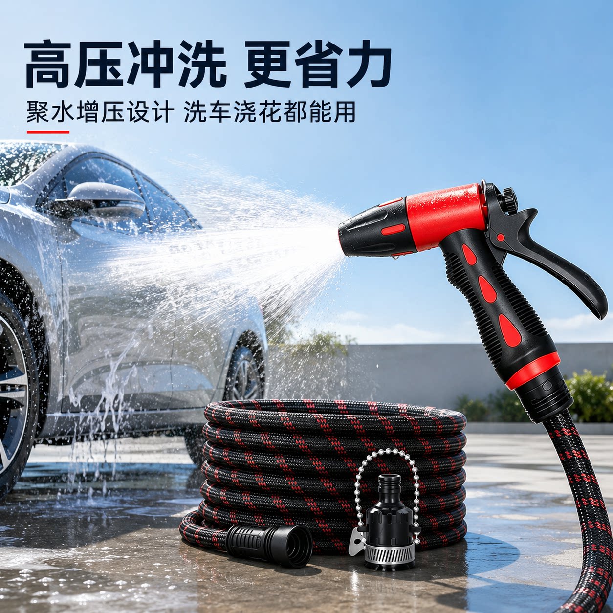 车家两用高压编织软管洗车水枪