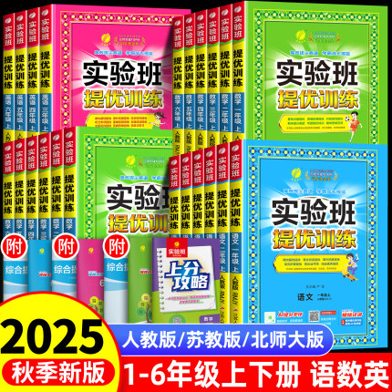2025秋新版实验班提优训练一年级上册二年级下册三年级四五六语文数学英语全套书人教版苏教北师大版小学同步练习册专项训练作业本