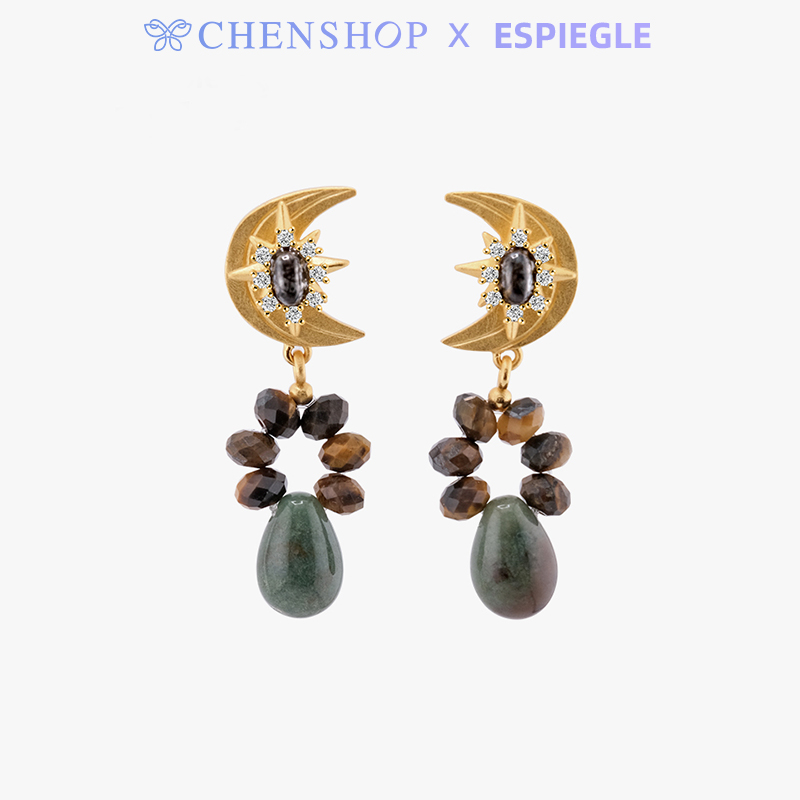 jemishagolden宝石月亮编珠耳饰