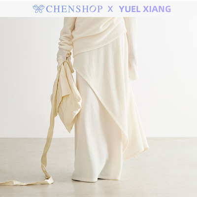 秋冬新款多层不对称颗粒毛半裙