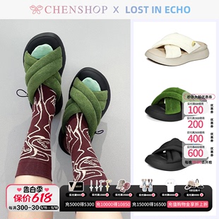 交叉带厚底拖鞋 lost echo时尚 CHENSHOP设计师品牌 春夏新品