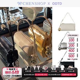 ODTD时尚 饰手提腋下包小方包CHENSHOP设计师品牌 压纹质感金属球装