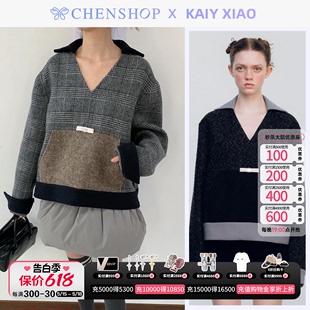 甜美花呢上衣宽松小众百搭秋冬CHENSHOP设计师品牌 Kaiy Xiao时尚