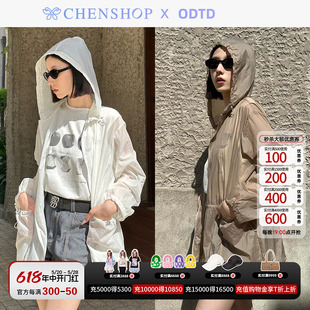 防晒服上衣百搭CHENSHOP设计师品牌 长袖 尼龙水钻logo工装 ODTD时尚