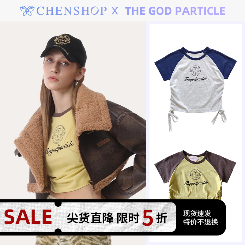 THE GOD PARTICLE时尚潮流圆领复古绑带T恤女CHENSHOP设计师品牌