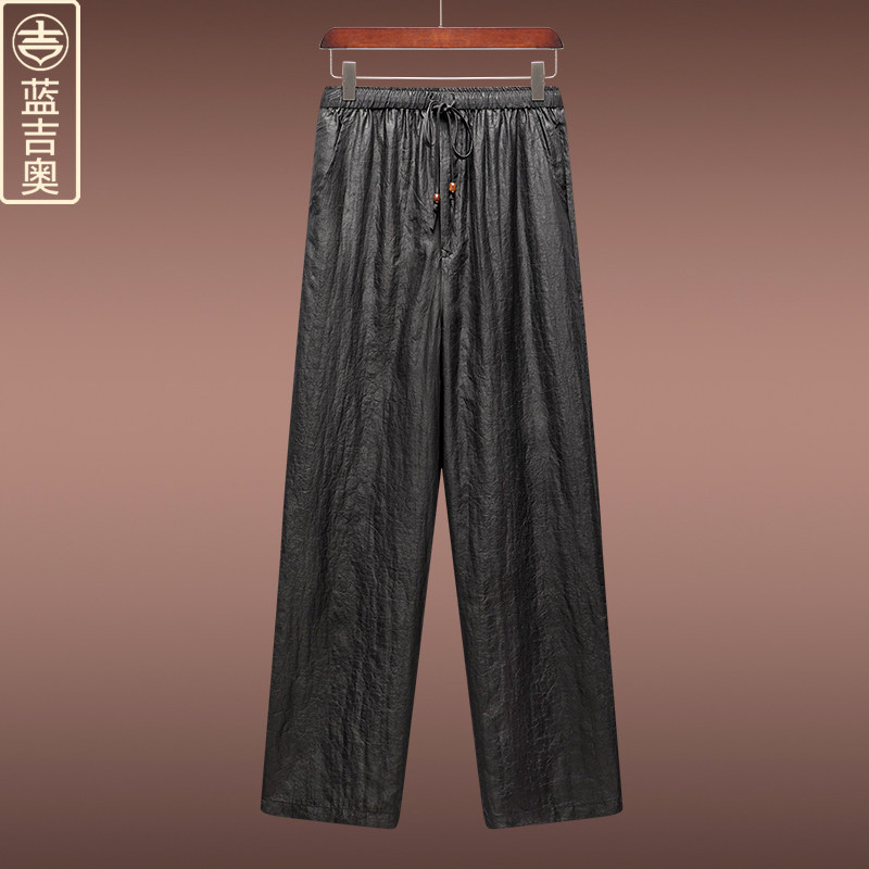 gambiered Guangdong gauze trousers summer Thin section Real silk Silkworm silk Buttercup silk Men's trousers motion Casual pants Chinese style trousersin the Men's clothing, Casual pants  category - from Buy2taobao.com to provide professional Taobao agent buy service