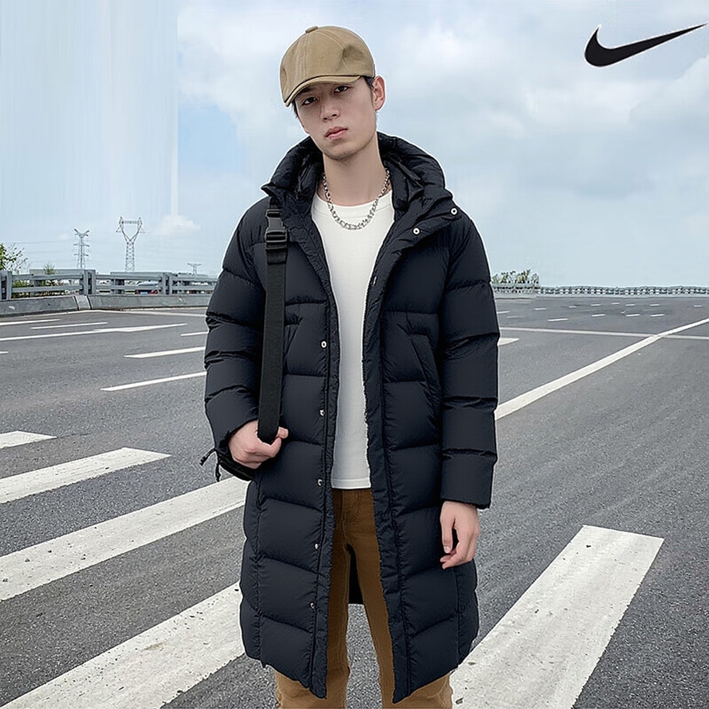 Jordan乔丹长款羽绒服男子厚款外套冬季新款篮球运动服AJ防水上衣