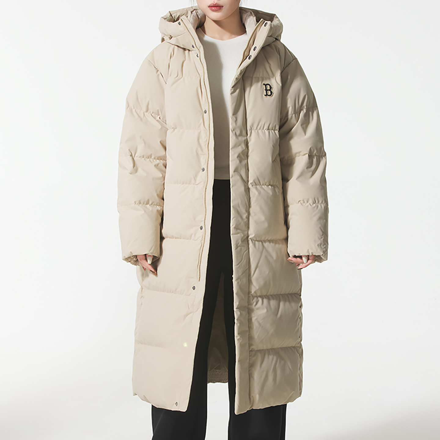 MLB男女连帽保暖羽绒服25秋冬NY宽松长款外套3ADJB2356 3ADJB1156