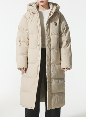 MLB男女连帽保暖羽绒服25秋冬NY宽松长款外套3ADJB2356 3ADJB1156