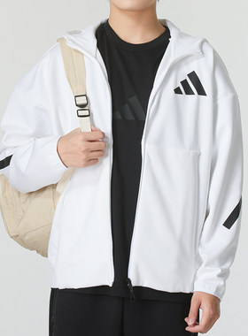 阿迪达斯外套男装25新款秋季运动服Z.N.E.训练针织连帽夹克JF2443