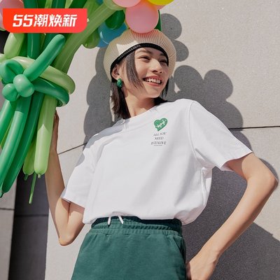 李宁2024春季新款女子冰感舒适宽松休闲圆领短袖T恤AHSU658