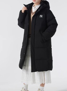 MLB男女款舒适保暖宽松时尚百搭运动休闲长款羽绒服 3ADJB1846