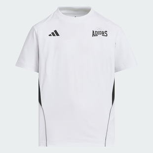 阿迪达斯童装夏季儿童运动T恤男童清风系列女大童速干凉感短袖