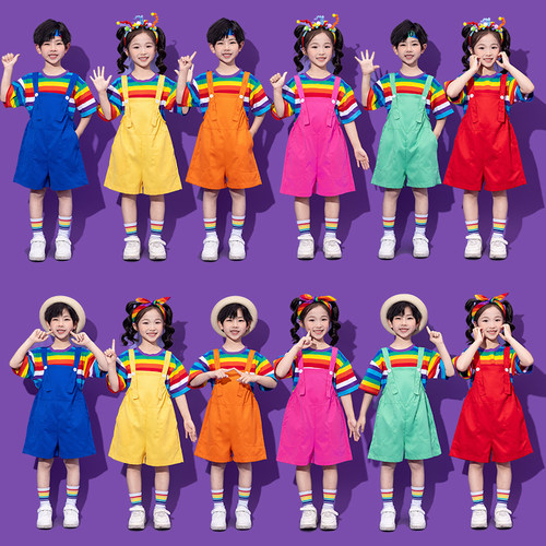 六一儿童节背带裤演出服