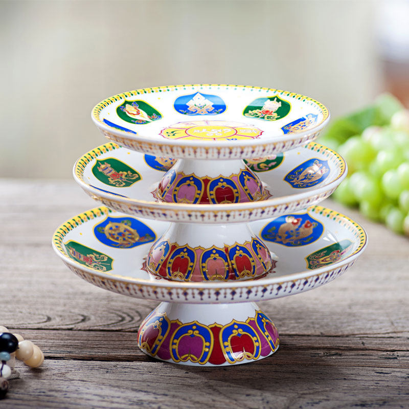 Ancient Bodhisattva auspicious Lotus Guodie Om Mani Padme Hung Fruit plate ceramics make offerings to Buddha Fruit platein the Home accessories , Decorative items , Fruit plate/Fruit baskets  category - from Buy2taobao.com to provide professional Taobao agent buy service