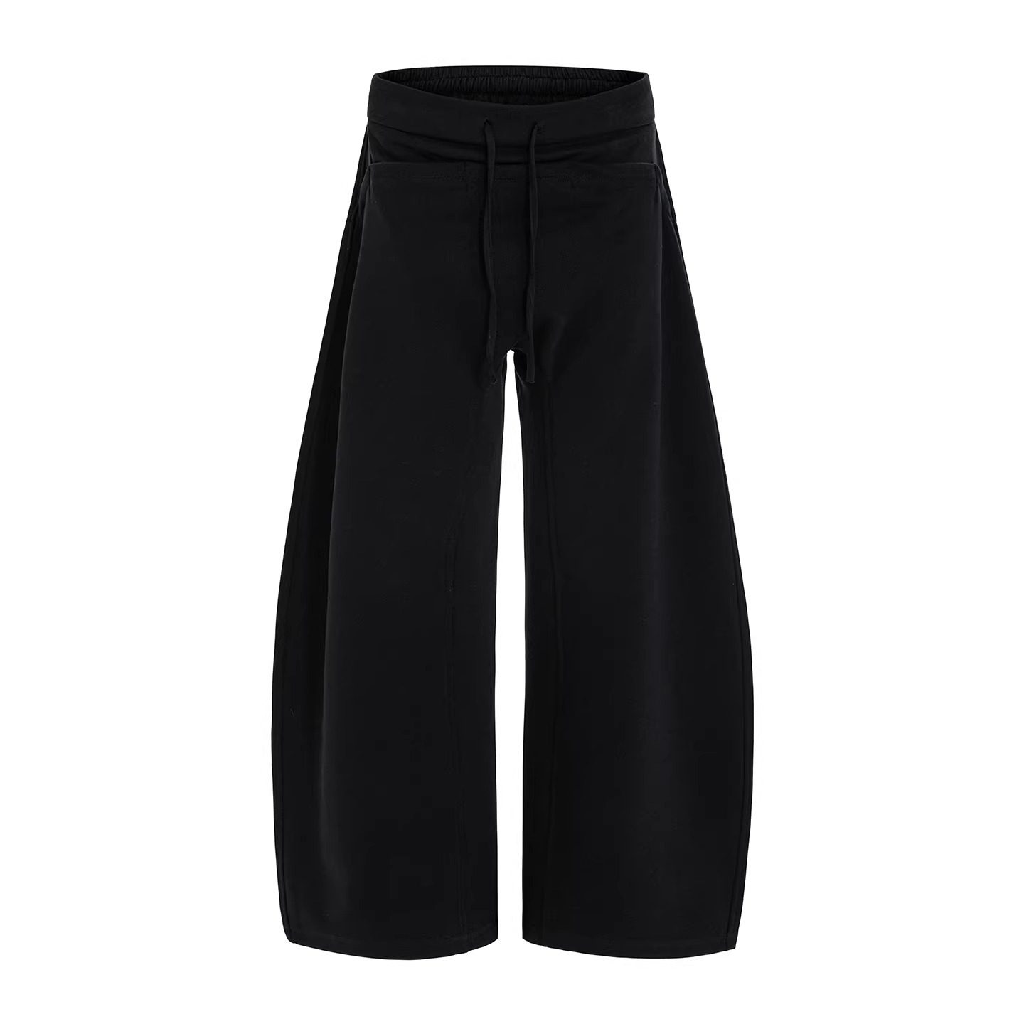 松紧腰休闲阔腿裤女黑色宽松直筒裤自然腰潮牌运动裤,女装/女士精品,休闲裤,淘宝优惠券,粉丝福利购,淘宝优惠卷