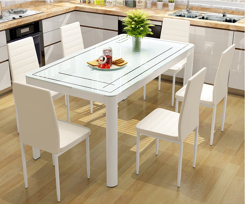 餐桌椅组合现代简约小户型4人6人长方形家用吃饭桌子钢化玻璃餐桌|ruв категории коммерческий/офисная мебель, офисная мебель, общественного отдыха серии, обеденный стол и стул Series - от Buy2taobao.com для оказания профессиональной услуги покупки агента Taobao