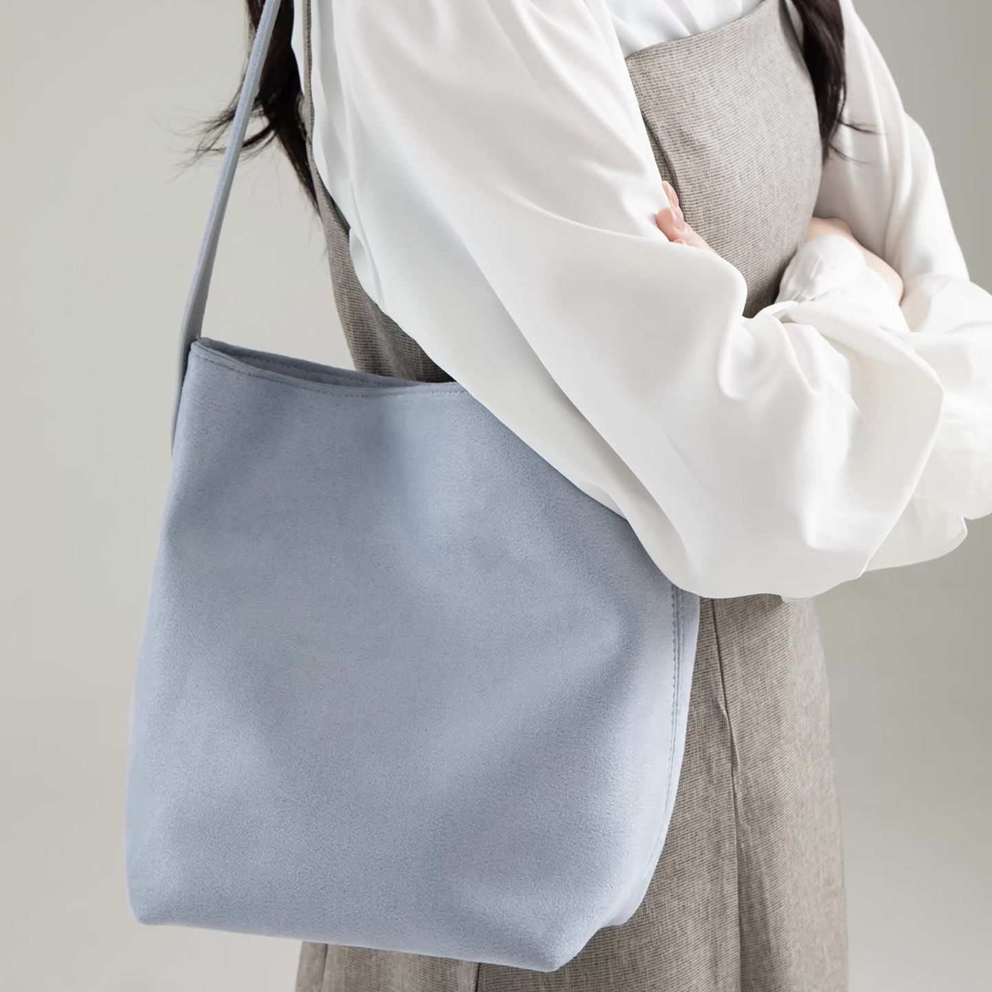 韩版小众设计糖果色水桶包